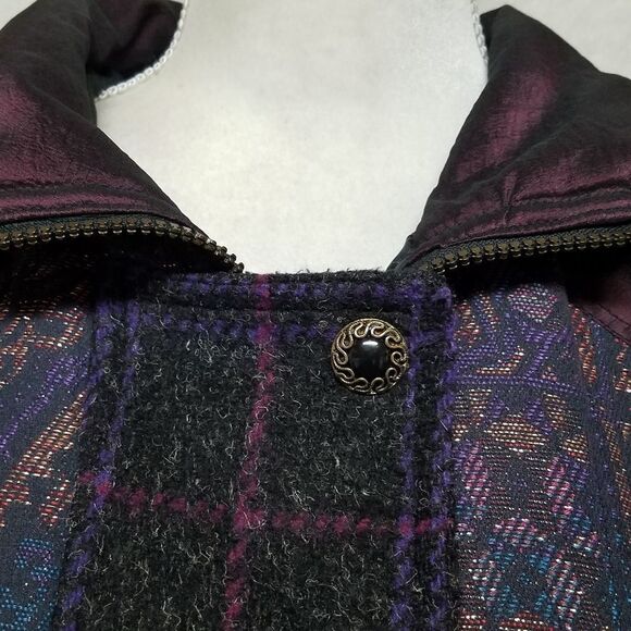 RARE Vintage Karizma Sun Stars Moon Metallic Velvet Satin Tapestry Jacket M - Picture 7 of 16